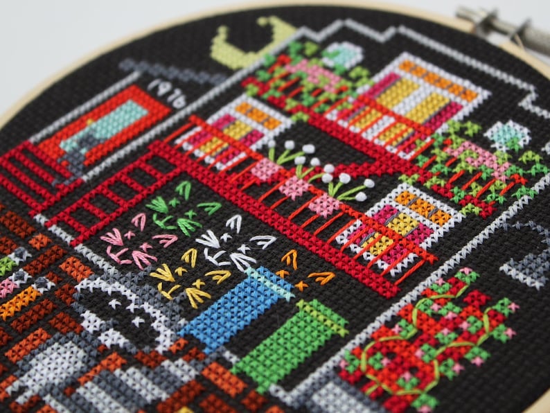 Alley Raccoon Cross Stitch Kit (6 inch) - Image 3