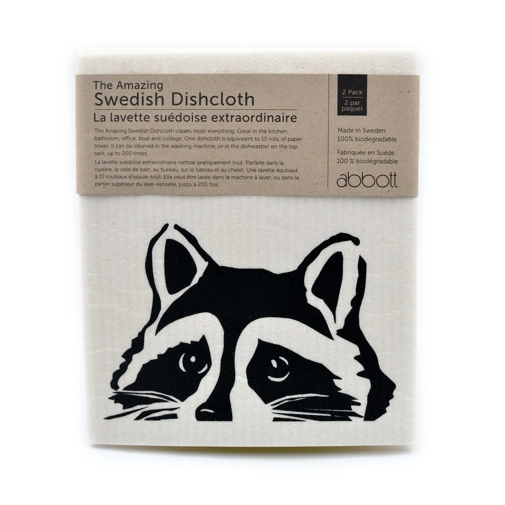 Peeking Raccoon Swedish Dishcloths - Image 3