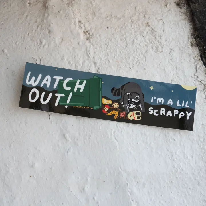 Scrappy Raccoon Bumper Sticker