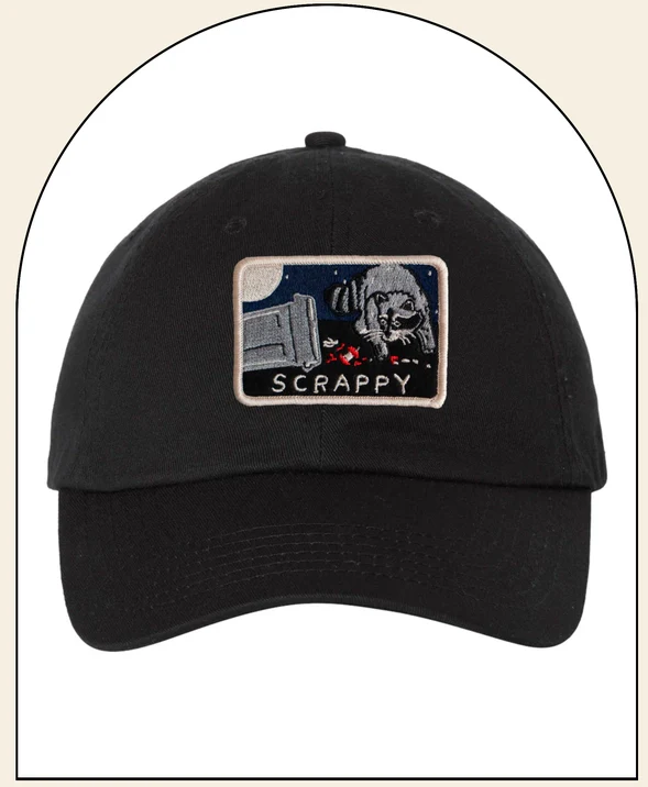 Scrappy Raccoon Dad Cap (Black)