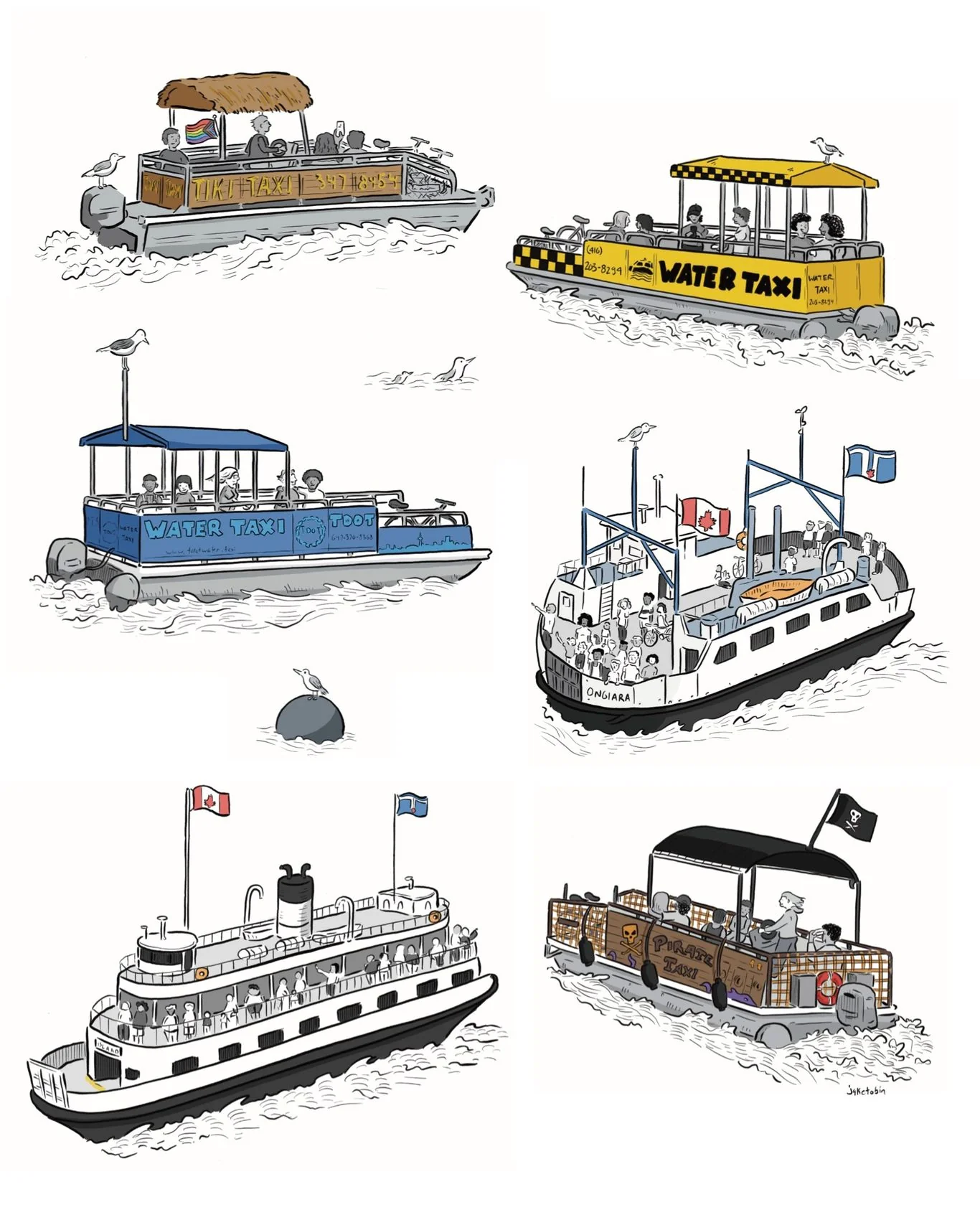 Toronto Island Ferries and Water Taxis Art Print