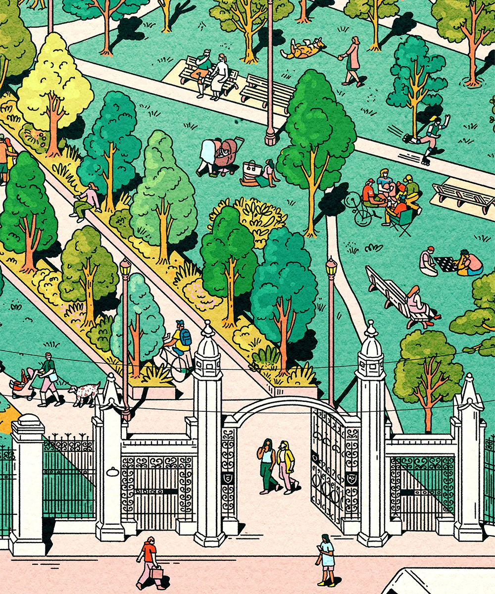 Trinity Bellwoods Bird's-Eye View Art Print (8"x10") - Image 2